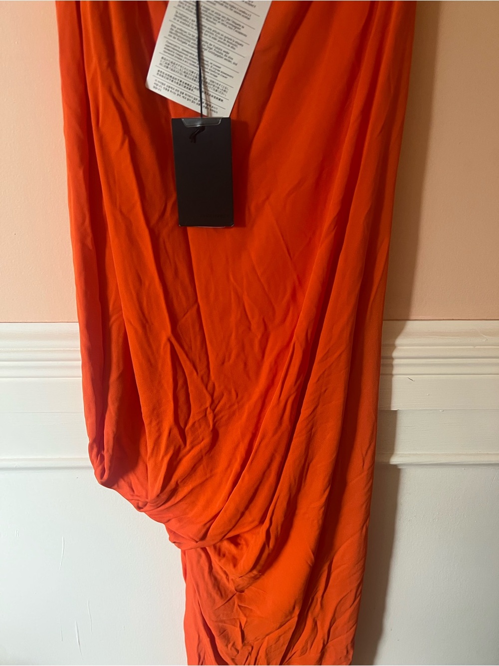 Dsquared2 Draped Orange Maxi Dress slinky chic runway luxury celeb blogger nwt L - Picture 5 of 11